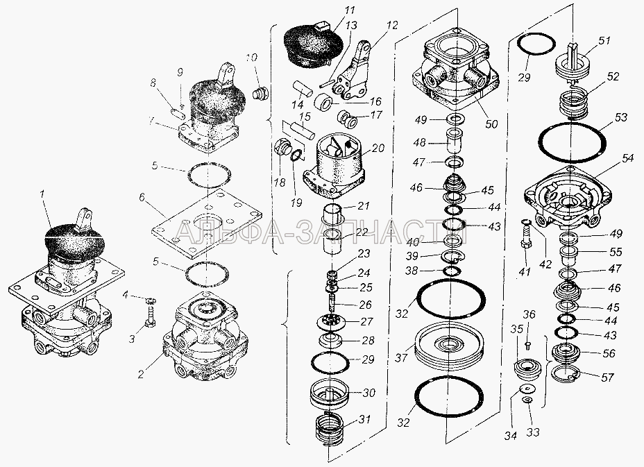 Кран тормозной (100-3514013 Кольцо) 